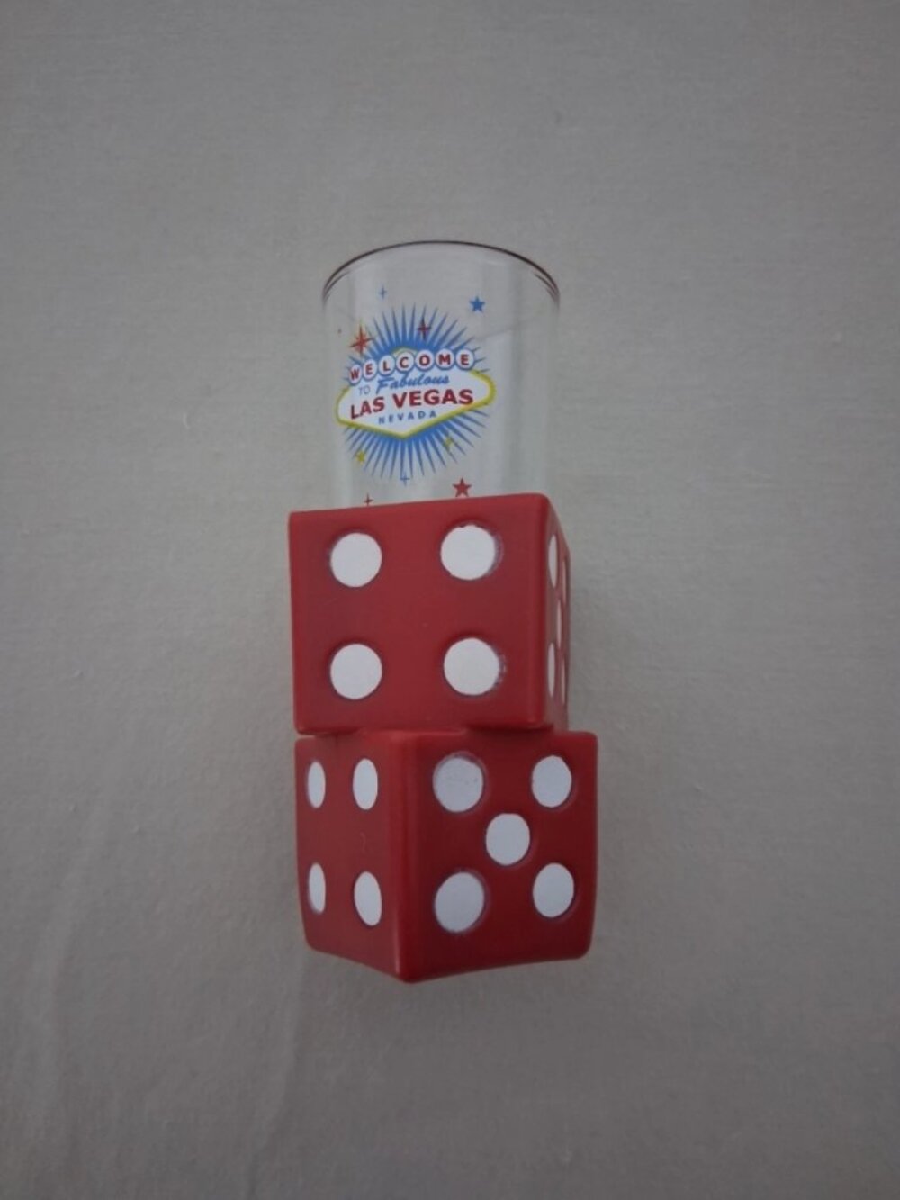 Las Vegas Nevada Shot Glass Tall Shooter Red Dice